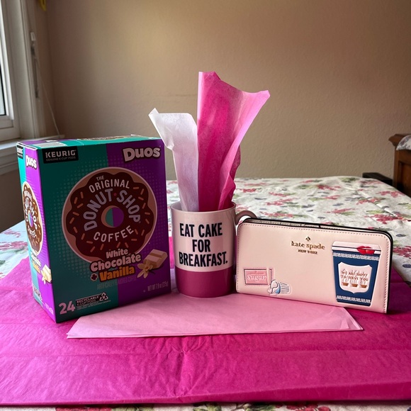 ☕️🍩☕️KATE SPADE COFFEE BREAK LARGE SLIM BIFOLD WALLET BUNDLE ☕️ NWT🍩 ☕️🍩 - Picture 13 of 16